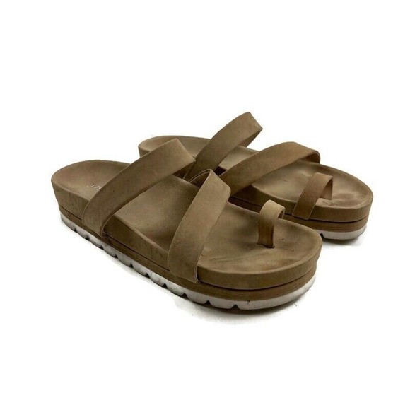 J/SLIDES Shoes J Slides Sandals Womens 65 Tan Being Leather Shoes